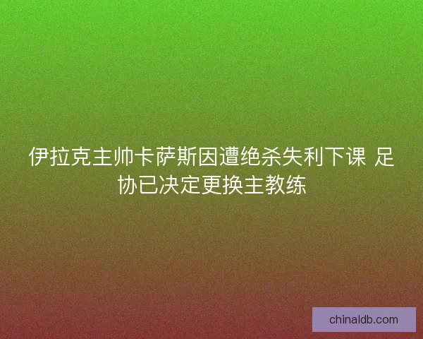 伊拉克主帅卡萨斯因遭绝杀失利下课 足协已决定更换主教练